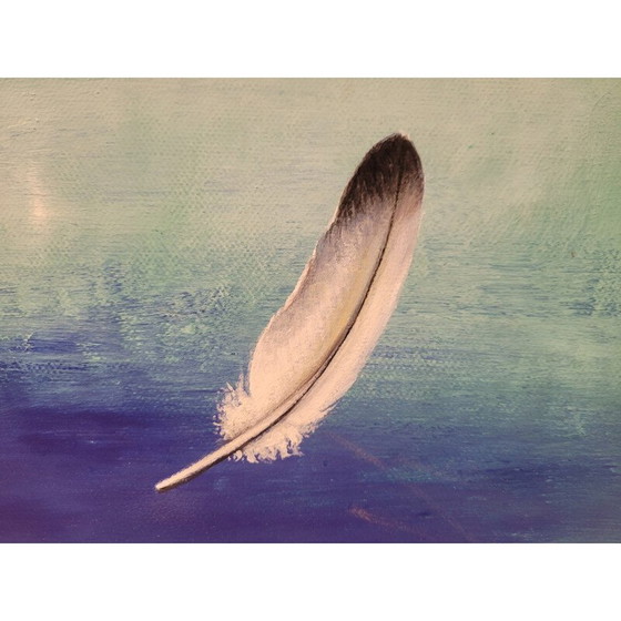 Image 1 of Paar vintage "Plumas" schilderijen van Rodríguez Quesada