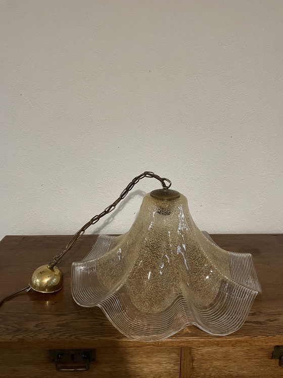 Image 1 of Vintage glazen hanglamp