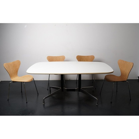 Image 1 of Vintage houten bootvormige vergadertafel van Charles en Ray Eames voor Vitra, 1960