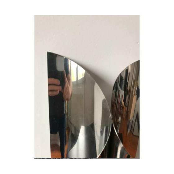 Image 1 of Vintage roestvrijstalen wandlamp van Maison Charles, jaren 1970