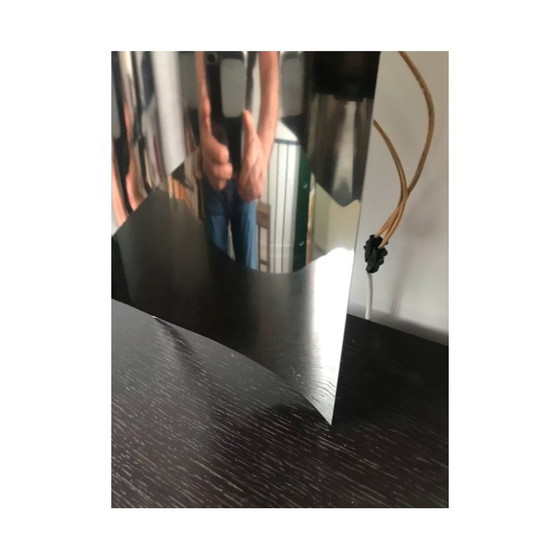 Image 1 of Vintage roestvrijstalen wandlamp van Maison Charles, jaren 1970