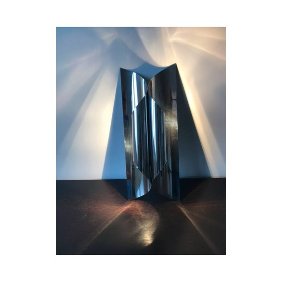 Image 1 of Vintage roestvrijstalen wandlamp van Maison Charles, jaren 1970