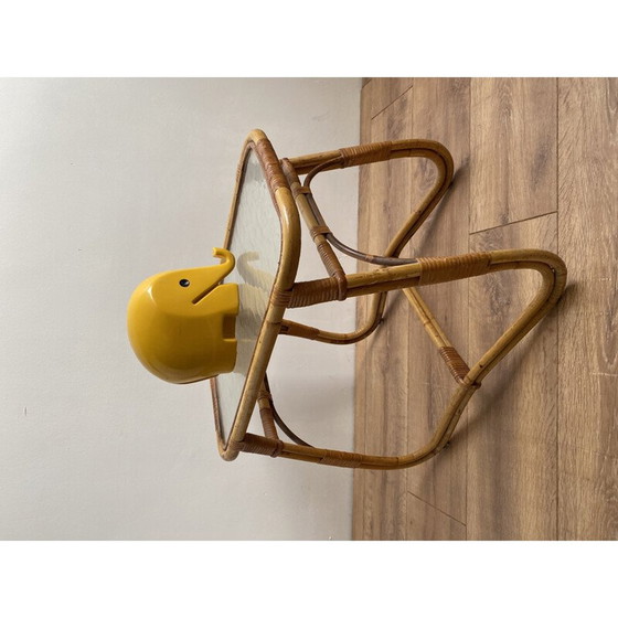 Image 1 of Vintage bijzettafel van Rohé Noordwolde Wicker & Glass 1950