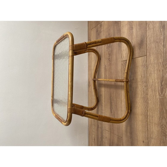 Image 1 of Vintage bijzettafel van Rohé Noordwolde Wicker & Glass 1950