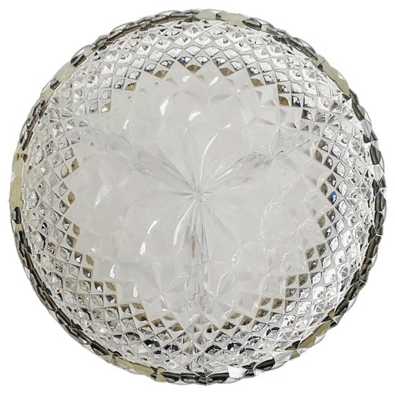 Image 1 of Vintage kristallen bonbonnière met verzilverde rand