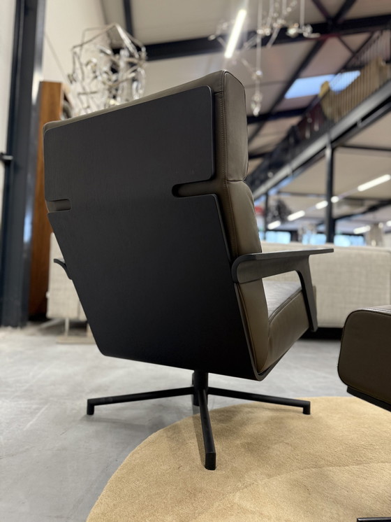 Image 1 of Harvink De Kaap Draaifauteuil Met Poef Luxe Leer
