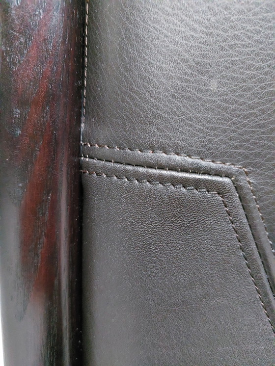 Image 1 of 2 X Dark Brown Leather Armchairs Bulo Memphis Style