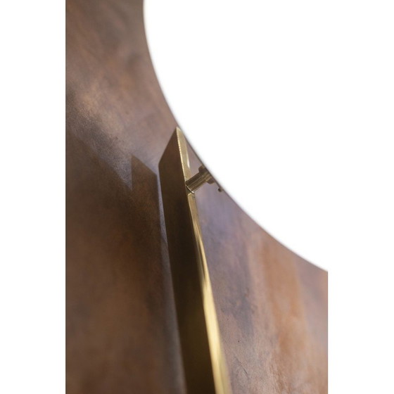 Image 1 of Vintage wandlamp in verguld messing en wit opaline, Italië