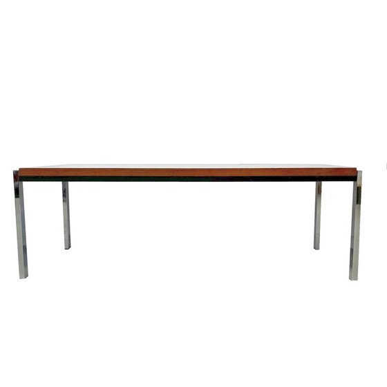 Image 1 of Deens design salontafel teak chroom mid-century