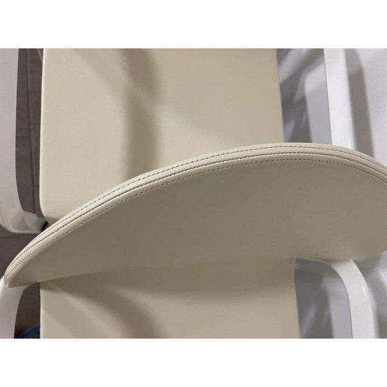 Image 1 of Set van 4 vintage leren en metalen stoelen van Gae Aulenti Orsay voor Knoll, Italië 1970