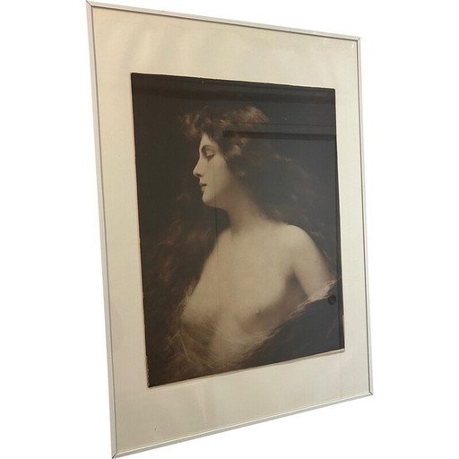 Vintage schilderij portret van een vrouw door Adolphe Piot voor Braun et Compagnie