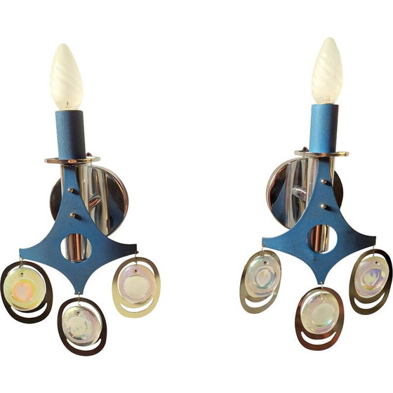 Image 1 of Paar vintage Italiaanse wandlampen, jaren 1960