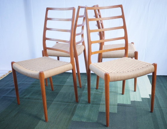 Image 1 of 4 X Deense Niels O. Møller teakhouten stoelen model 82