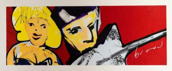 Image 1 of Herman Brood  Gr Kleurenzeefdruk  Some Like It Hot  Handgesigneerd.