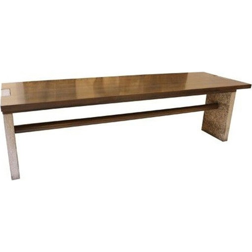 Vintage Valmarana console in steen en hout door Carlo Scarpa voor Simon Italië jaren 1972