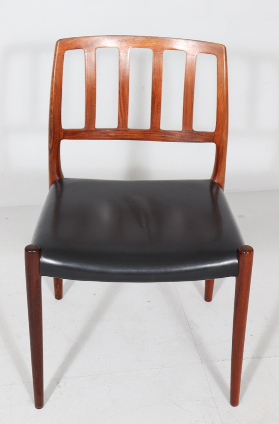 Image 1 of 10 eetkamerstoelen van Niels Otto Møller voor Jl Møllers, model: 83, Denemarken, jaren 1960,