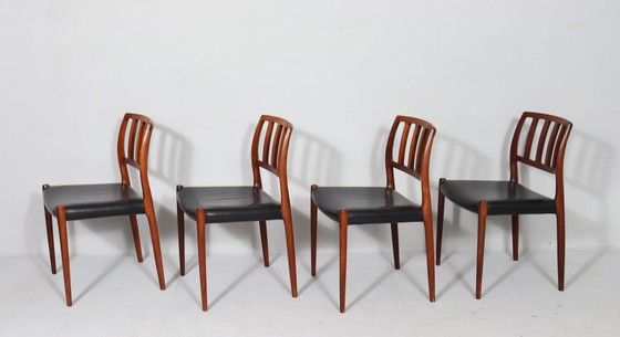 Image 1 of 10 eetkamerstoelen van Niels Otto Møller voor Jl Møllers, model: 83, Denemarken, jaren 1960,