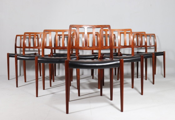 Image 1 of 10 eetkamerstoelen van Niels Otto Møller voor Jl Møllers, model: 83, Denemarken, jaren 1960,