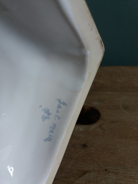 Image 1 of Opengewerkte fruitbeker Malicorne Bourg-Joly Gesigneerd Moreau