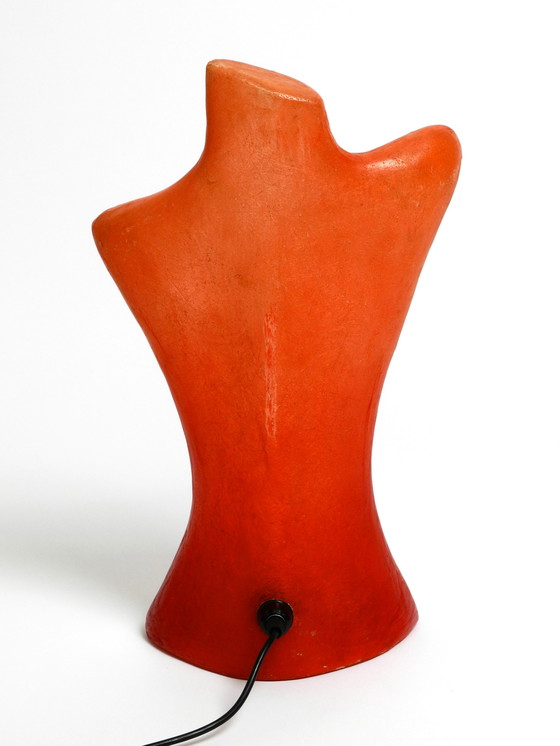 Image 1 of Uitzonderlijke 1960 vrouwen torso tafellamp van glasvezel in rood