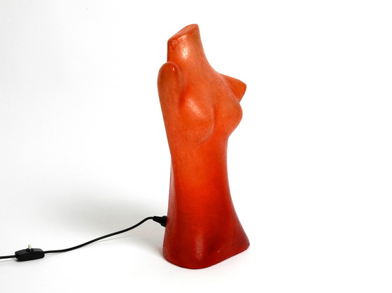 Image 1 of Uitzonderlijke 1960 vrouwen torso tafellamp van glasvezel in rood