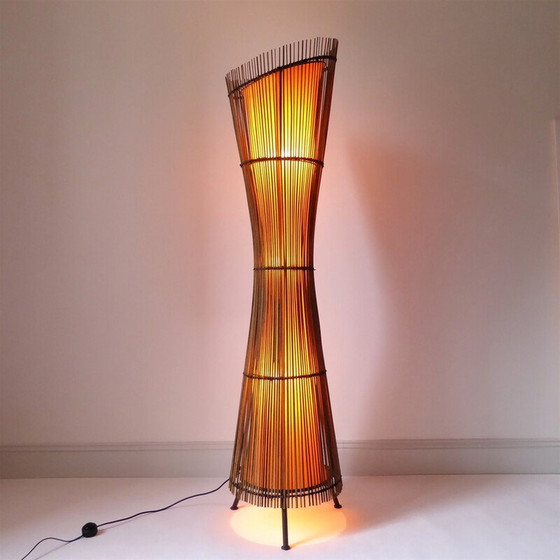 Image 1 of Vintage Kobe vloerlamp in bamboestrips