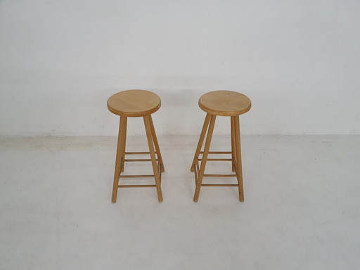 Set Of Two Mid-Century Bar Stools, The Netherlands 1960'S