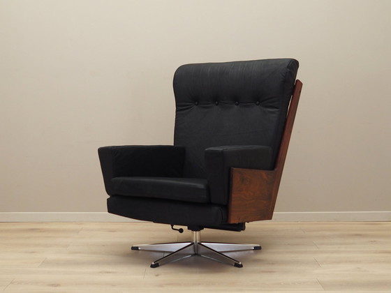 Image 1 of Office leren fauteuil, Deens ontwerp, 1970S, Productie: Denemarken