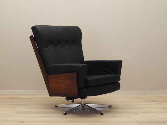 Image 1 of Office leren fauteuil, Deens ontwerp, 1970S, Productie: Denemarken