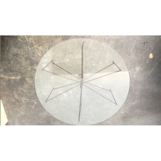 Image 1 of Vintage spider salontafel van zwart gelakt metaal, jaren 1950