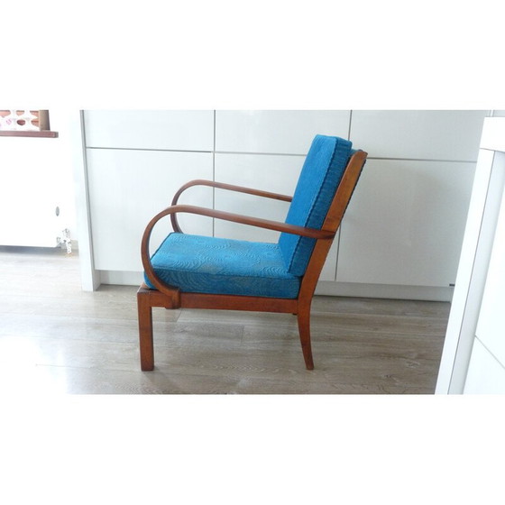 Image 1 of Paar vintage mahoniehouten fauteuils van Knoll Antimott, 1950