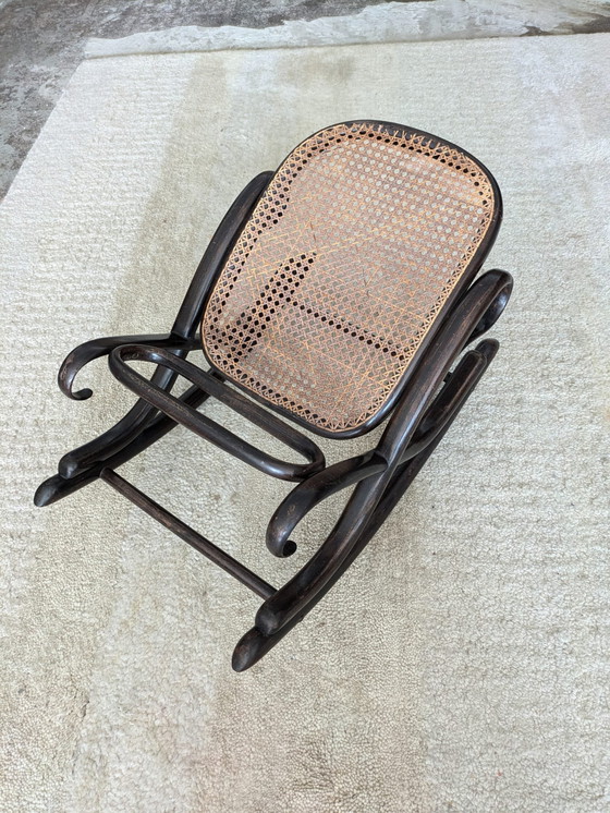 Image 1 of Vintage Thonet (Stijl) Voetenbankje 