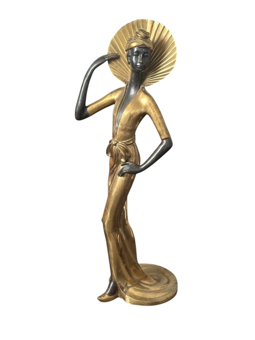 Elegant Art Deco Bronzen Sculptuur