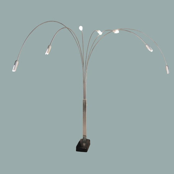 Image 1 of Vintage Italiaanse 7-armige boog vloerlamp, 1970