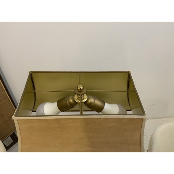 Image 1 of Vintage zwart marmeren en koperen vloerlamp, 1970