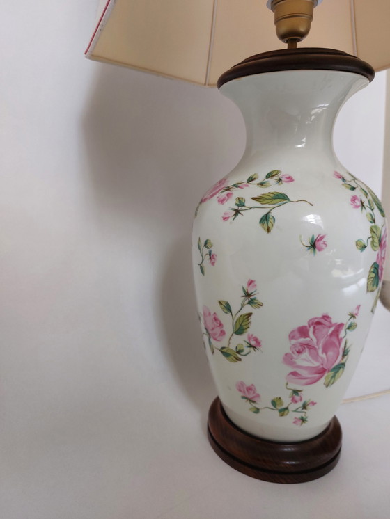 Image 1 of Vistra Alegra epoque porcelain flower table lamp