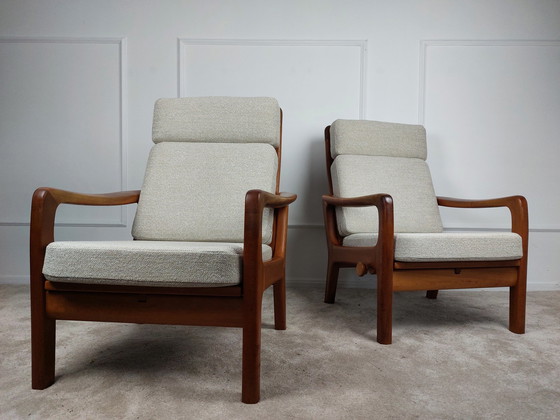 Image 1 of 2x Juul Kristensen fauteuils met hoge rugleuning