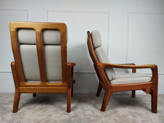 Image 1 of 2x Juul Kristensen fauteuils met hoge rugleuning