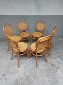6x Vintage webbing stoel