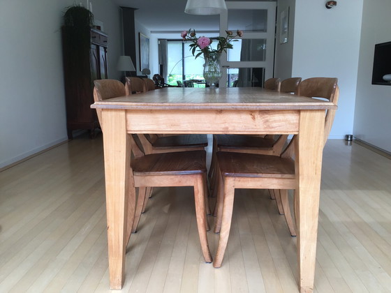 Image 1 of 6x Vintage teakhouten stoelen