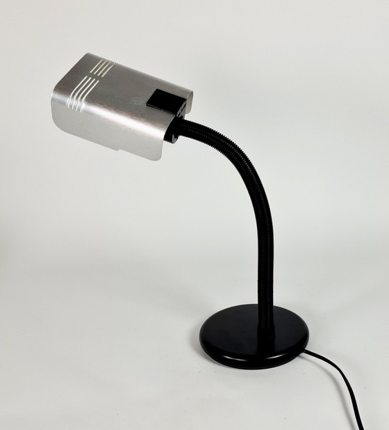 Image 1 of Vintage Italiaanse Targetti Design - Gooseneck - Desk Lamp - Verstelbaar - Buigbaar - Studielamp - Kantoorlamp - Nachtkastje lam