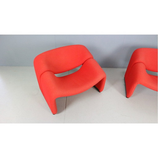 Paar vintage F598 stoffen stoelen van Pierre Paulin voor Artifort, Nederland 1972