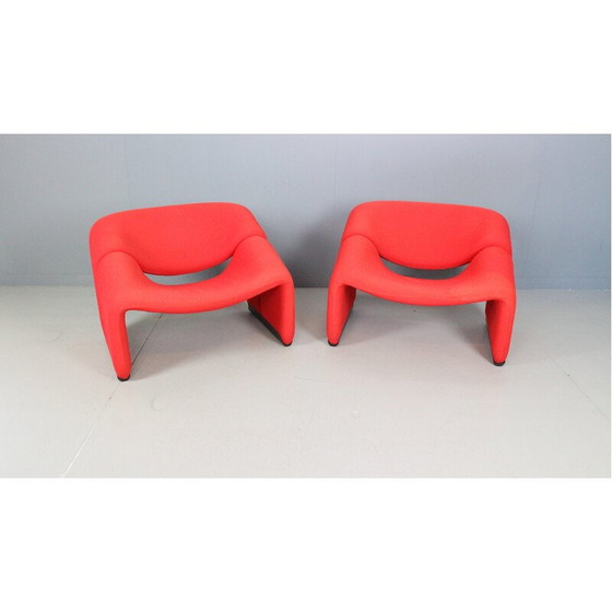 Image 1 of Paar vintage F598 stoffen stoelen van Pierre Paulin voor Artifort, Nederland 1972