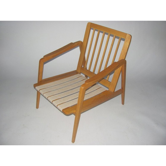 Image 1 of Vintage fauteuil in rood, Tsjecho-Slowakije 1960