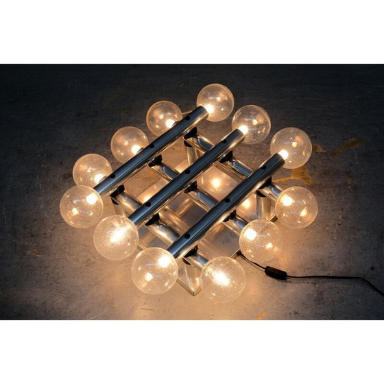 Image 1 of Vintage atoomlamp in aluminium en glas van Trix en Robert Haussmann voor Lampes Iinternationales Suisses, 1970