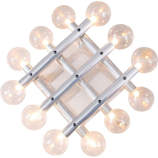 Vintage atoomlamp in aluminium en glas van Trix en Robert Haussmann voor Lampes Iinternationales Suisses, 1970