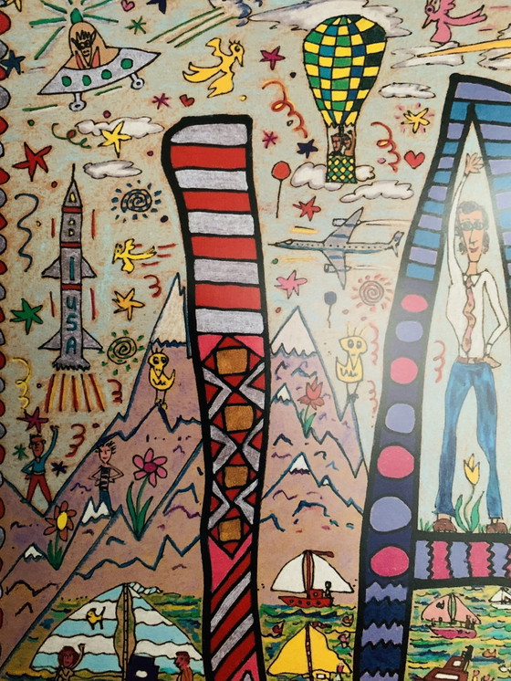 Image 1 of James Rizzi: “First Exhibition Poster, 1988” 