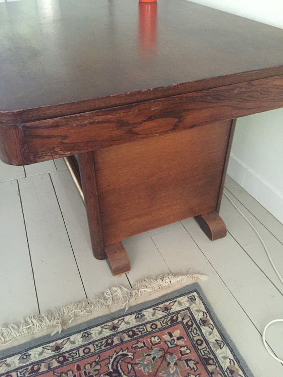 Image 1 of Vintage Houten Eettafel Jaren Dertig