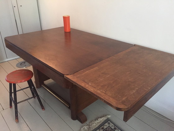 Image 1 of Vintage Houten Eettafel Jaren Dertig