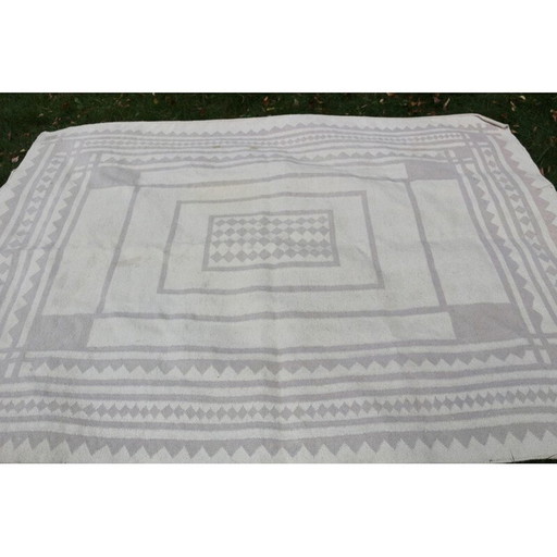 Vintage lichtgekleurd wollen vloerkleed, 1970-1980